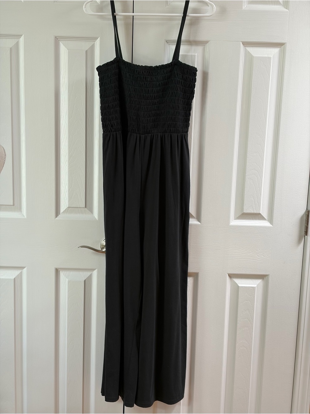 Gap Black Smocked Tube Top with Straps Wide Leg Jumpsuit Size M